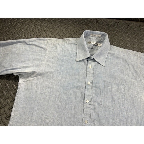 Members Only Shirt Adult Extra Large Tall Blue Button Up Short Sleeve Preppy Men - Picture 2 of 13
